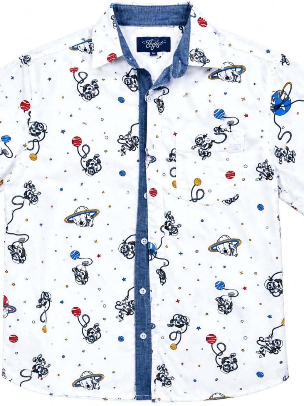 Space-Themed Astronaut Print Shirt | Size S